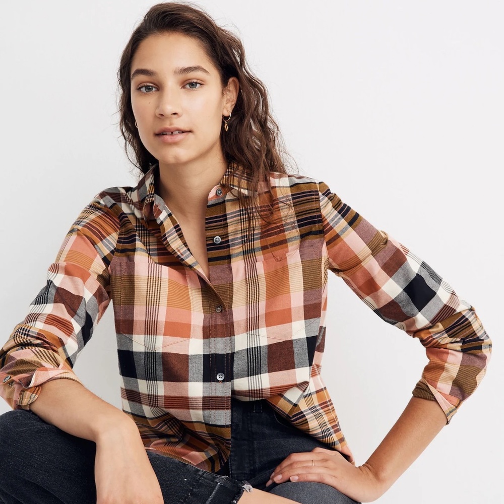 Madewell ex-boyfriend shirt in Seconda Plaid | Size S